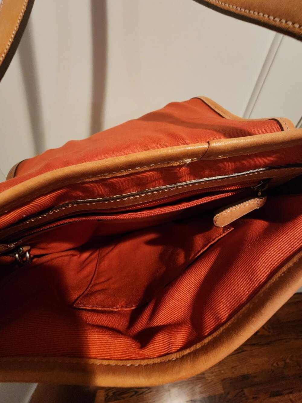Coach Messenger Bag – Tan Leather Trim - Picture 11 of 16